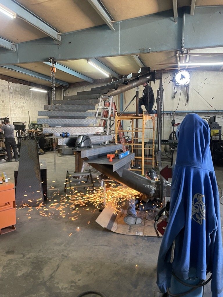 Custom steel fabrication in the Bonsai shop